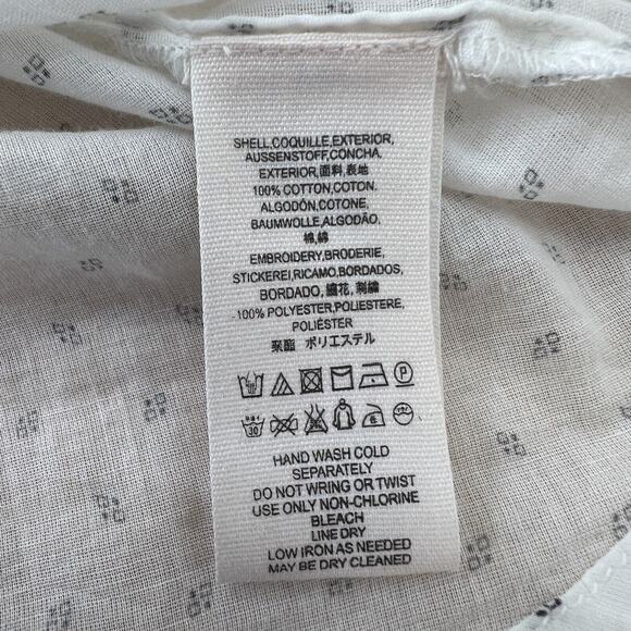 Free People Everything I Know Cotton Peasant Blouse Embroidered Cutouts Medium - Picture 9 of 11